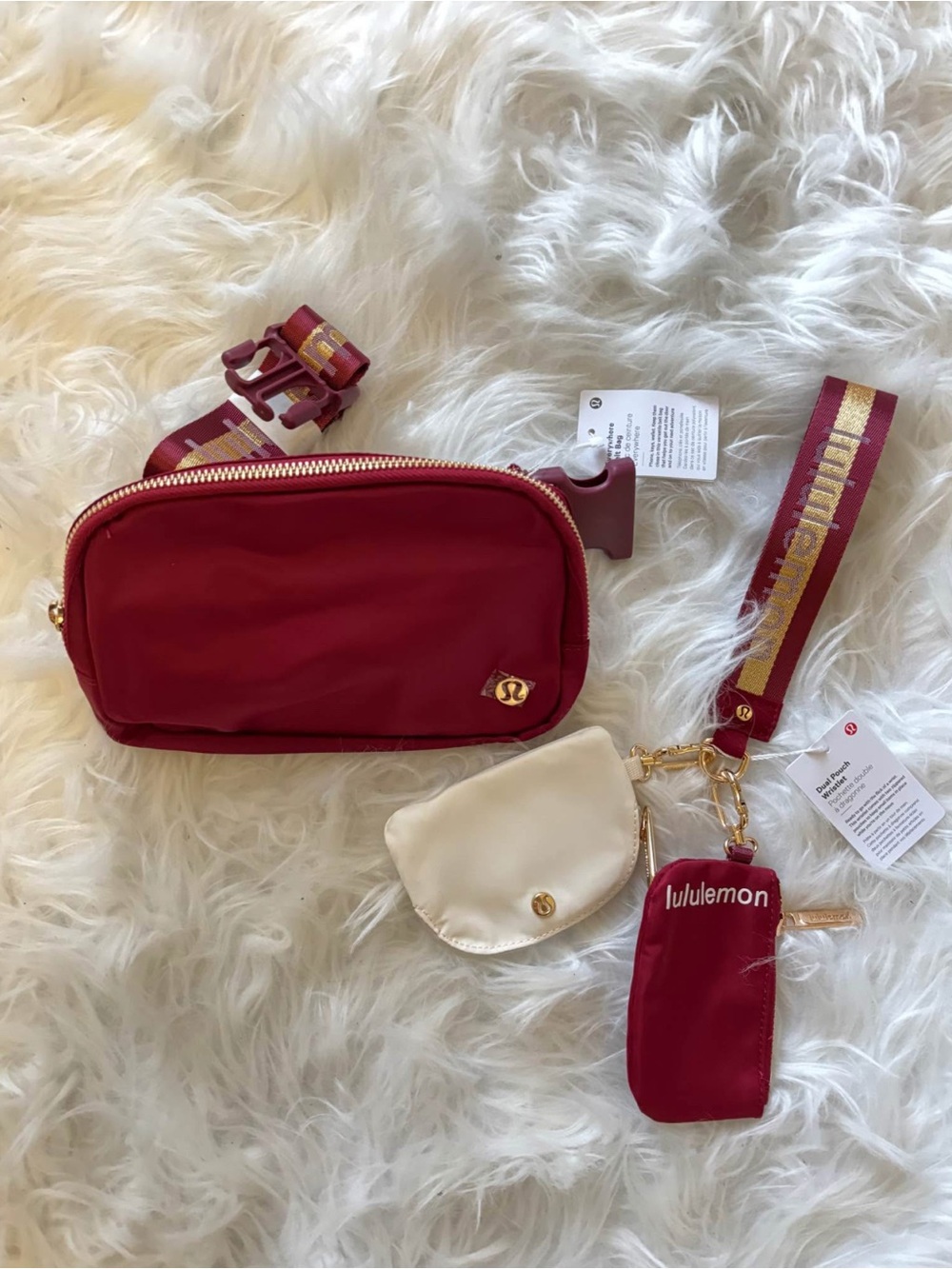 lululemon athletica Red belt Belt Bag with Coin Pouch dual pouch wristlet
